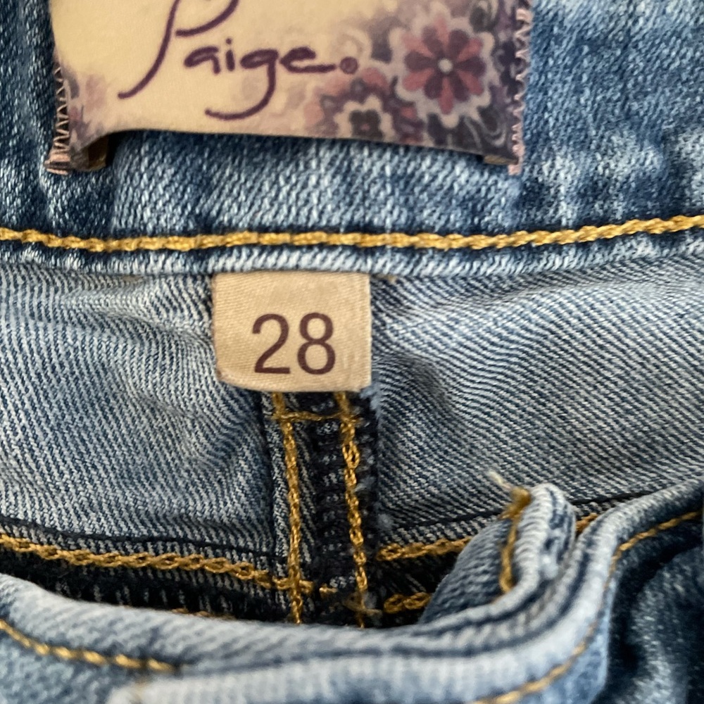 Paige Denim Frayed Hem Light Wash Shirts. Size 28 - Picture 11 of 11